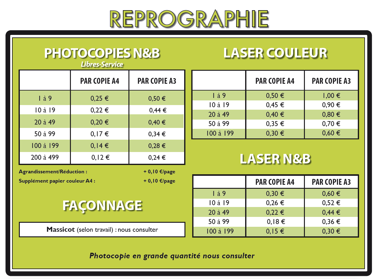 Service de reprographie